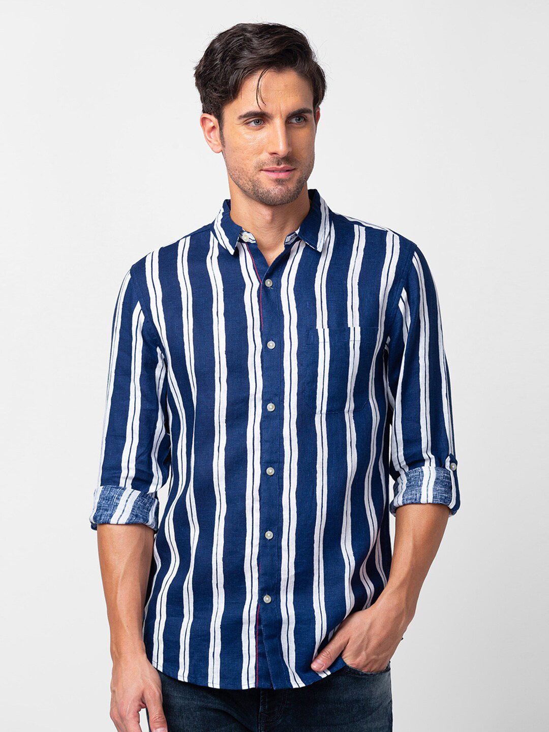 SPYKAR Men Slim Fit Multi Striped Casual Shirt
