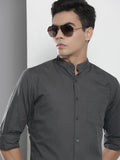 The Indian Garage Co Men Grey Mandarin Collar Casual Shirt