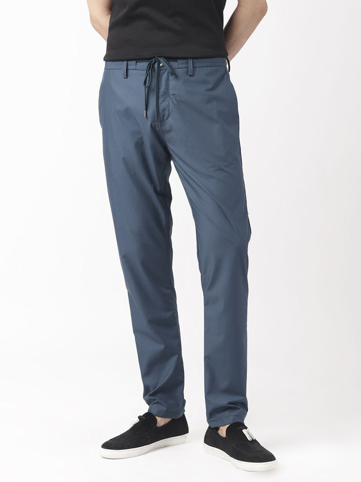 RARE RABBIT Men Aux Drawstring Mid-Rise Slim Fit Trouser