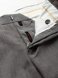 Raymond Men Grey Striped Slim Fit Formal Trousers