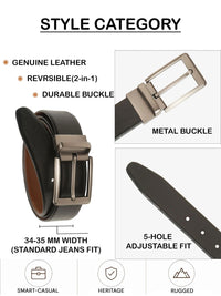 Teakwood Leathers Men Textured Leather Reversible Belt