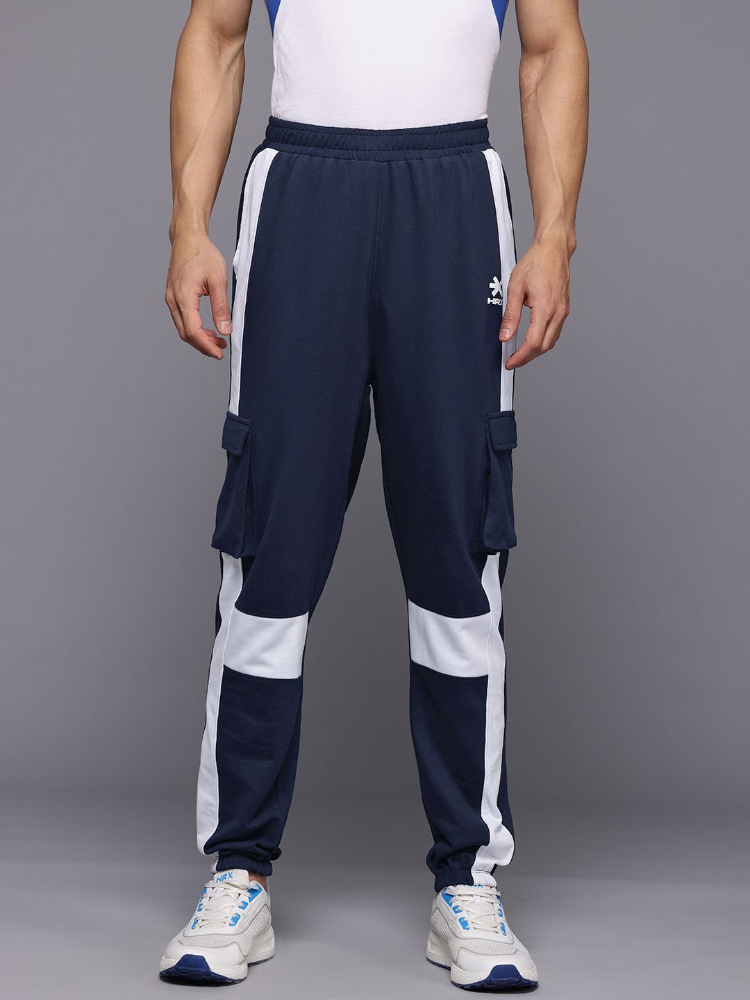 HRX by Hrithik Roshan Men Colourblocked Cargo Style Track Pants