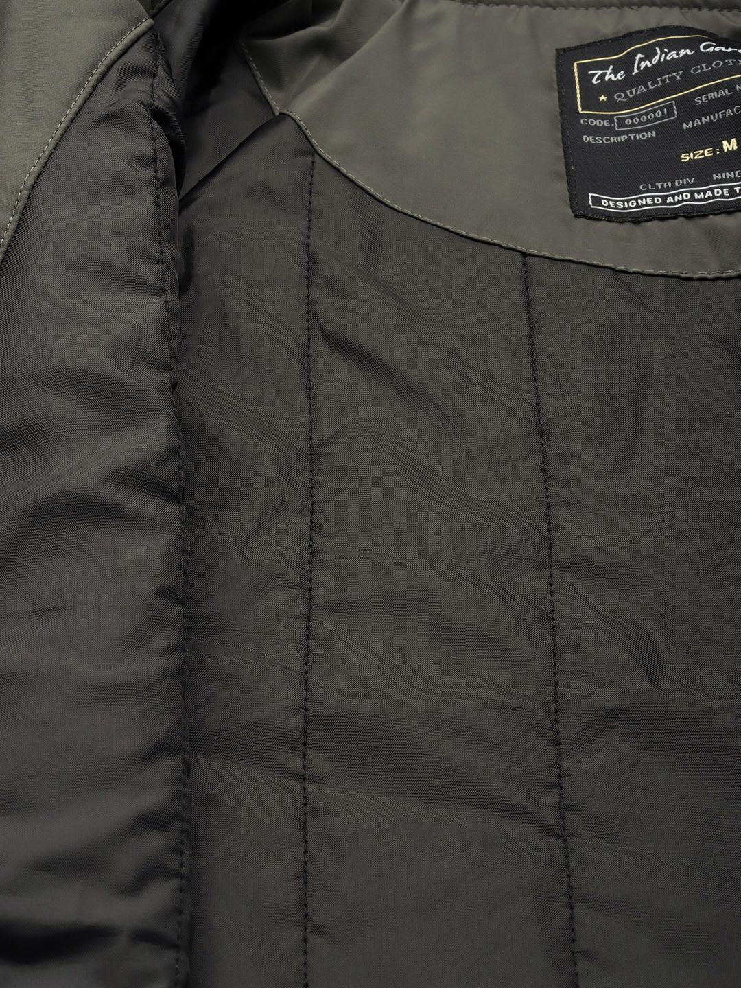 The Indian Garage Co Men Slim Fit High-Neck Zip-Front Bomber Jacket
