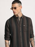 THE BEAR HOUSE  Striped Slim Fit Button-Down Collar Casual Shirt