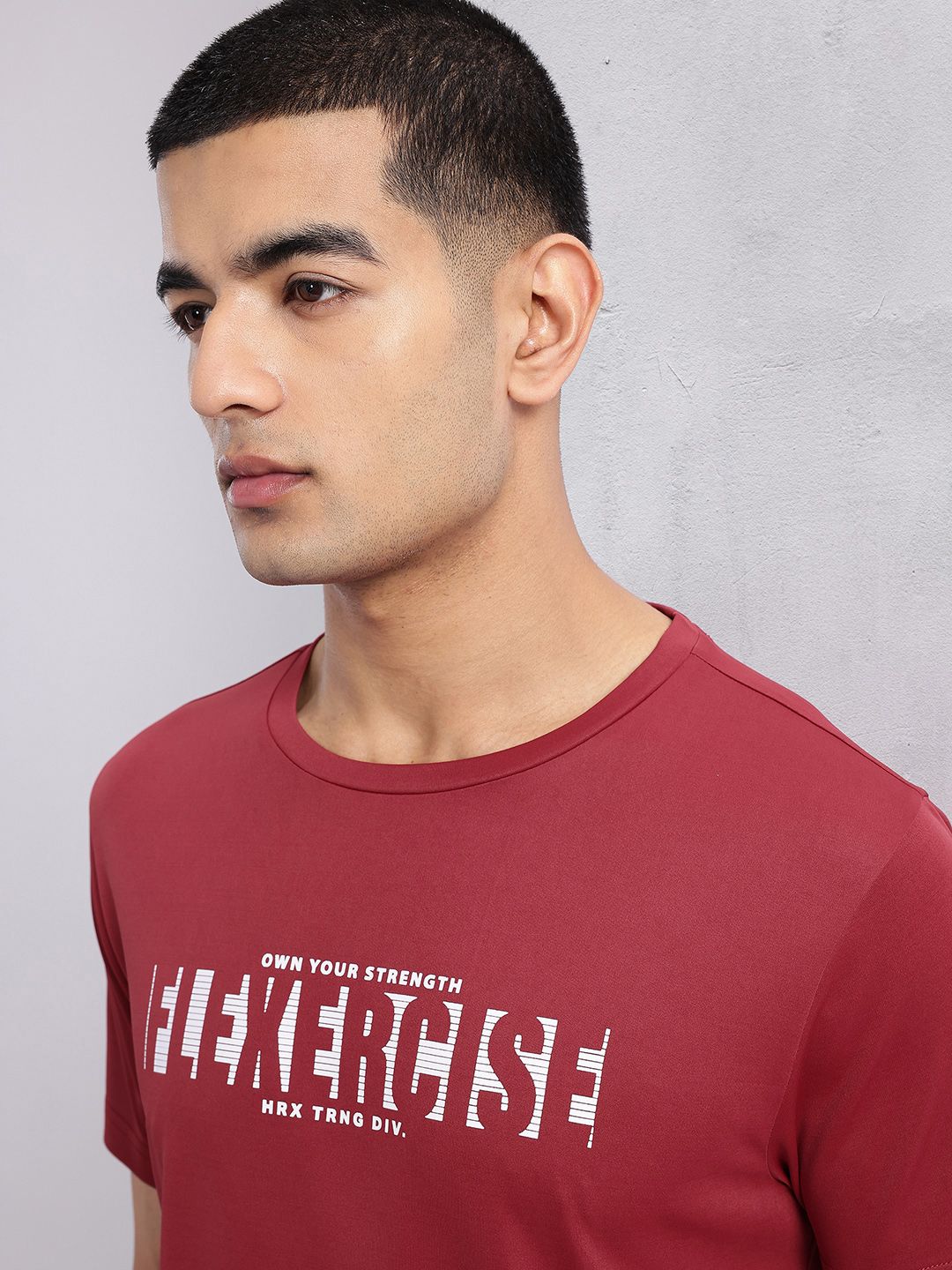 HRX by Hrithik Roshan Typography Print Rapid-Dry Training T-shirt