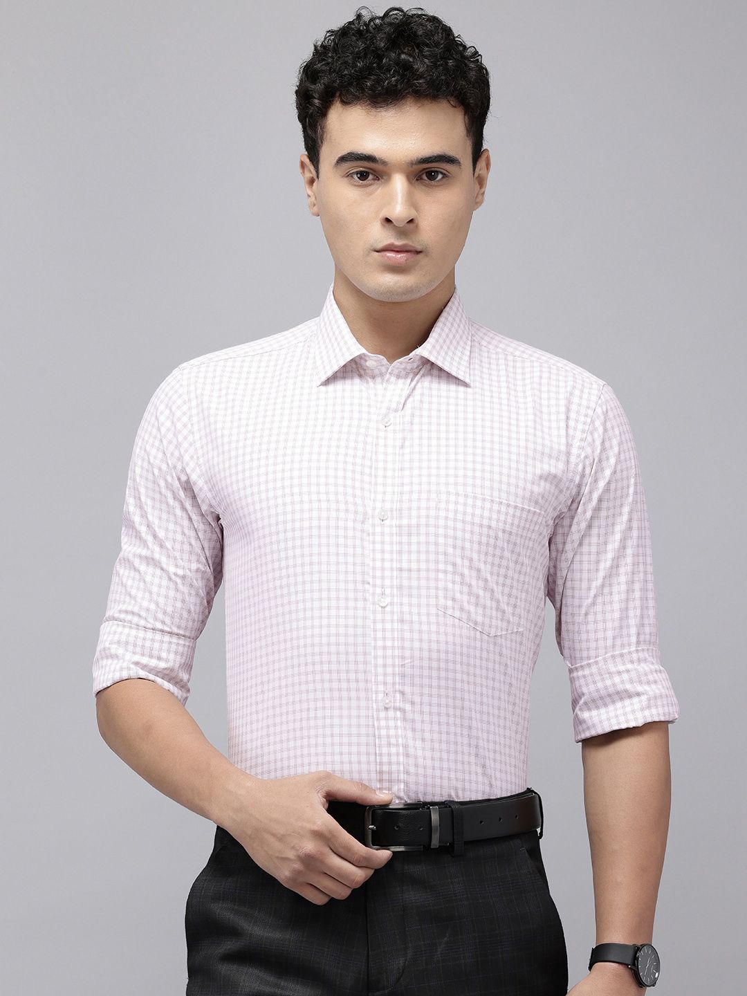 Park Avenue Slim Fit Checked Formal Shirt