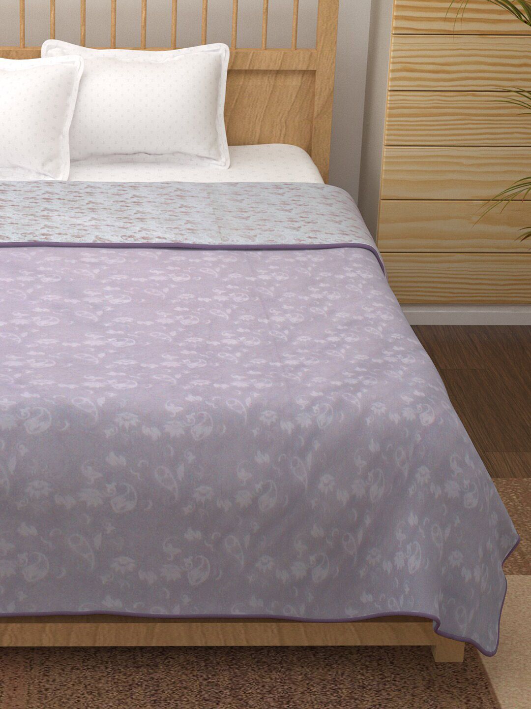 Story@home Purple Printed AC Room 150 GSM Reversible Cotton Double Bed Dohar