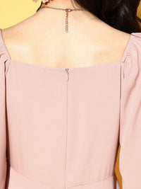 Berrylush Women Pretty Pink Solid Sun Dress