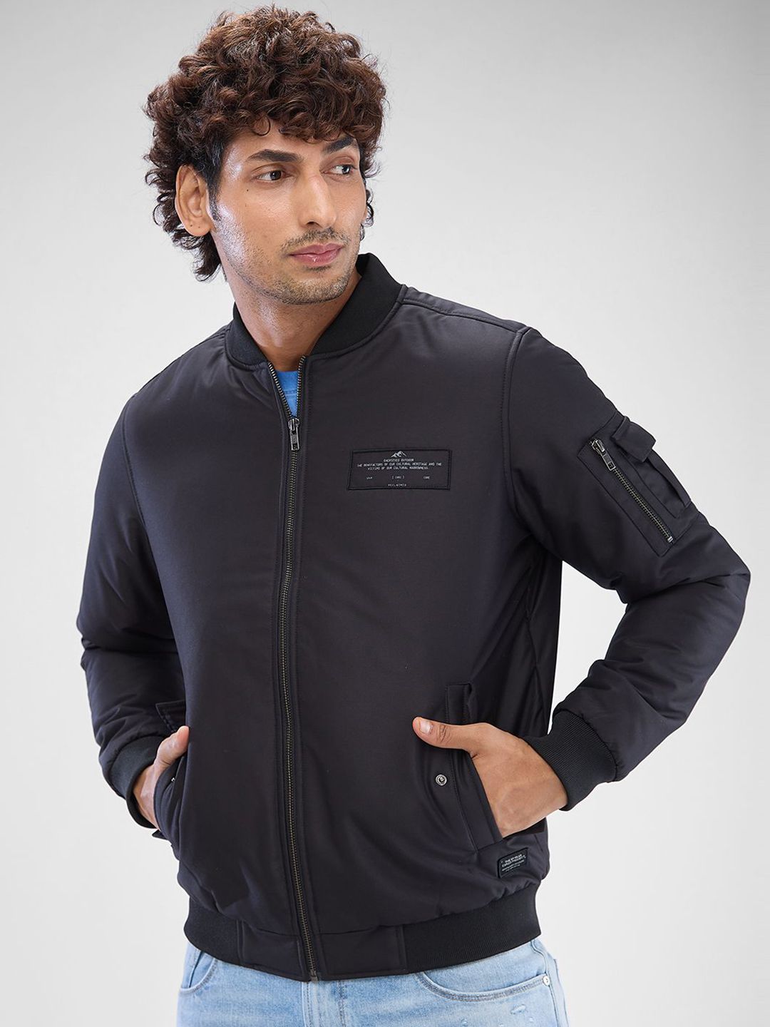 SPYKAR Men Solid Full Sleeve Regular Bomber Jacket