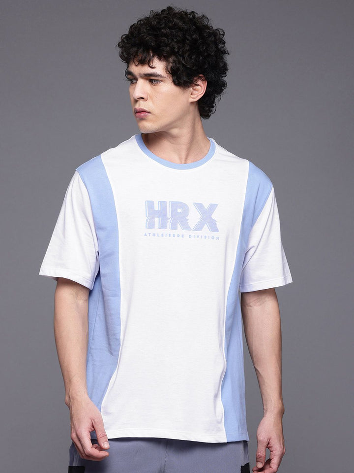 HRX by Hrithik Roshan Colourblocked & Brand Logo Print Lifestyle T-shirt