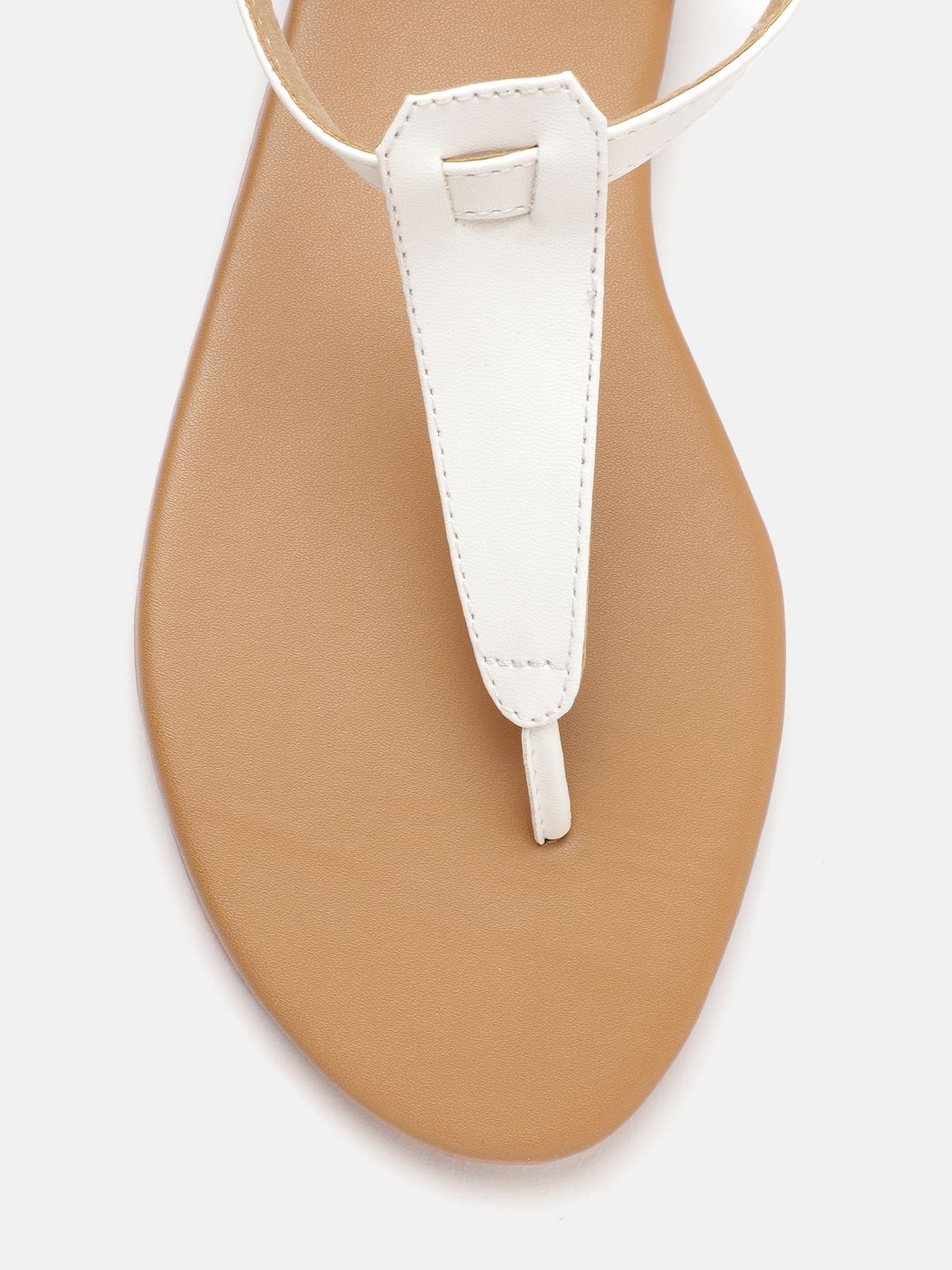 DressBerry Women White T-Strap Flats