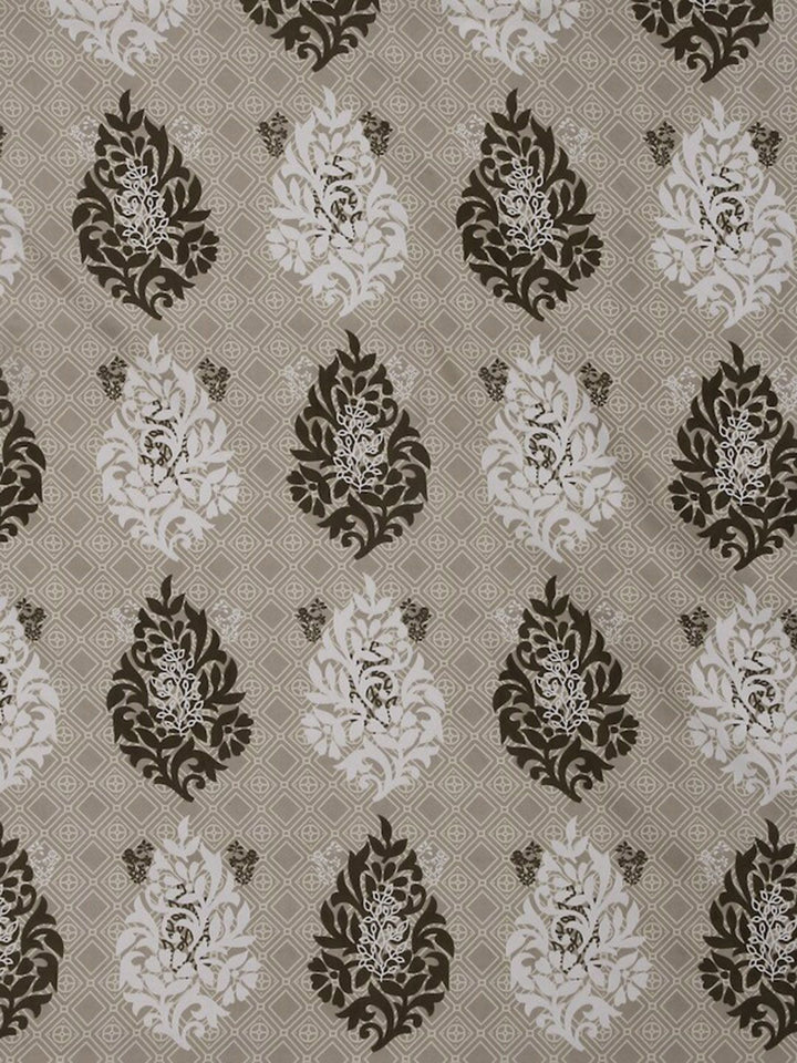 KLOTTHE Beige Ethnic Motifs Cotton 300 TC Fitted King Bedsheet with 2 Pillow Covers-98 x 88 inches