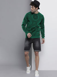 The Indian Garage Co Men Teal Printed Sweatshirt