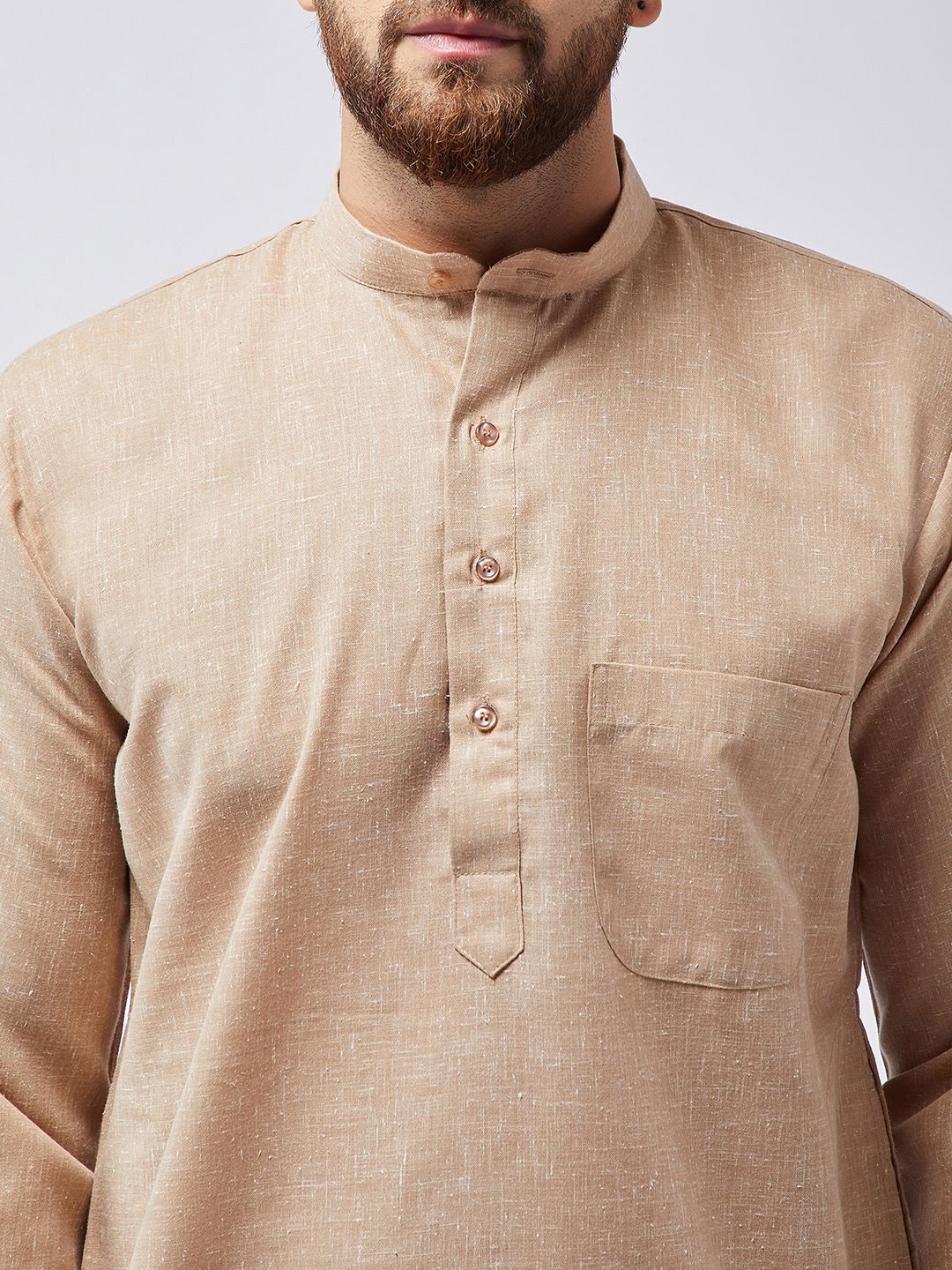 SOJANYA Lelaki Brown Solid Kurta Lurus