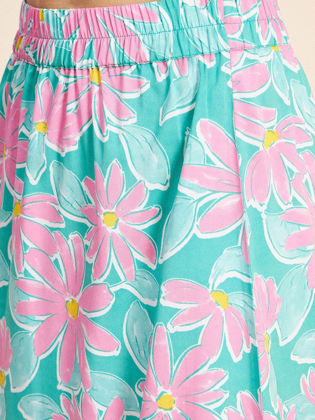 Antheaa Floral Printed Crop Top & Midi Skirt