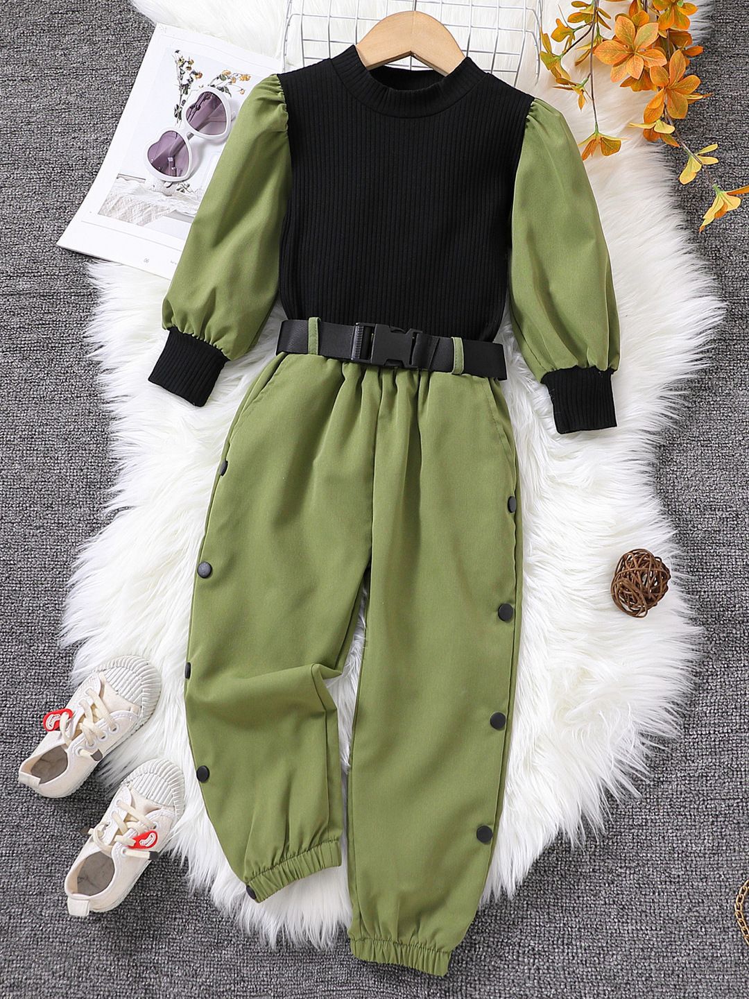 YK Girls Long Sleeve Top & Joggers Clothing Set