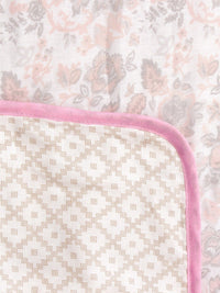 Story@home Pink & White Floral Mild Winter 150 GSM Double Bed Dohar
