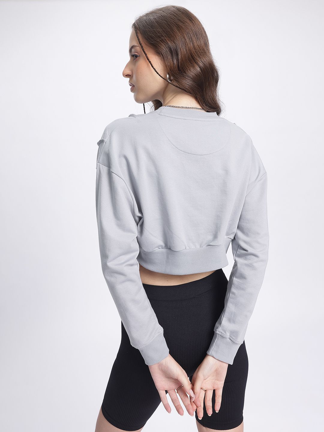 DressBerry Upturn Stitch Crop Sweatshirt