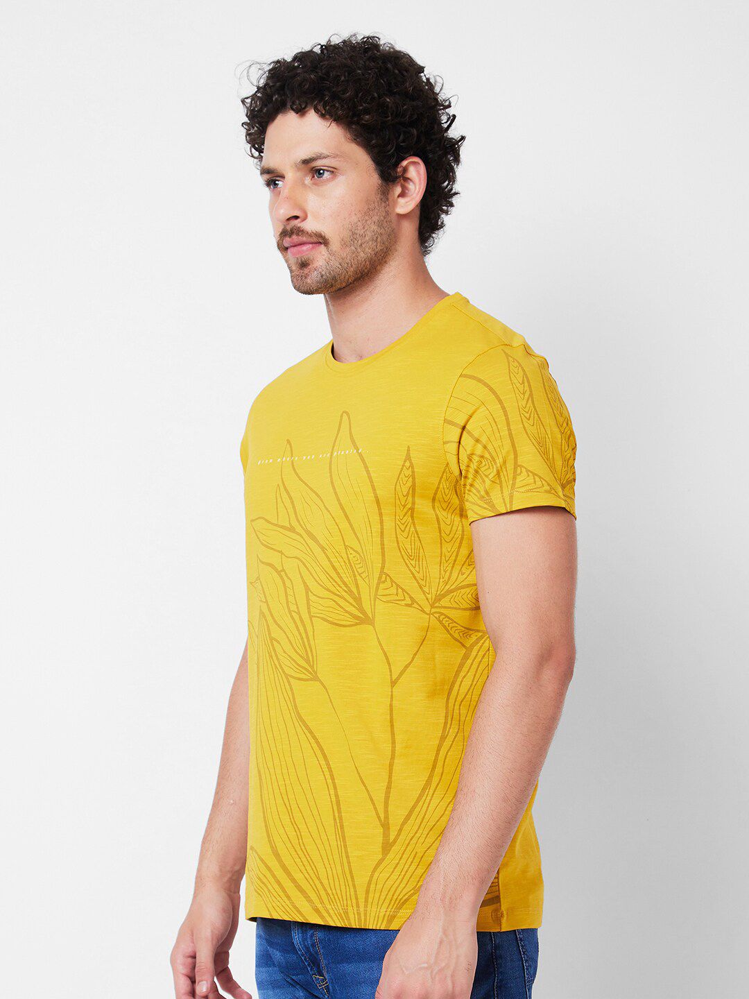 SPYKAR Graphic Printed Cotton Slim Fit T-shirt