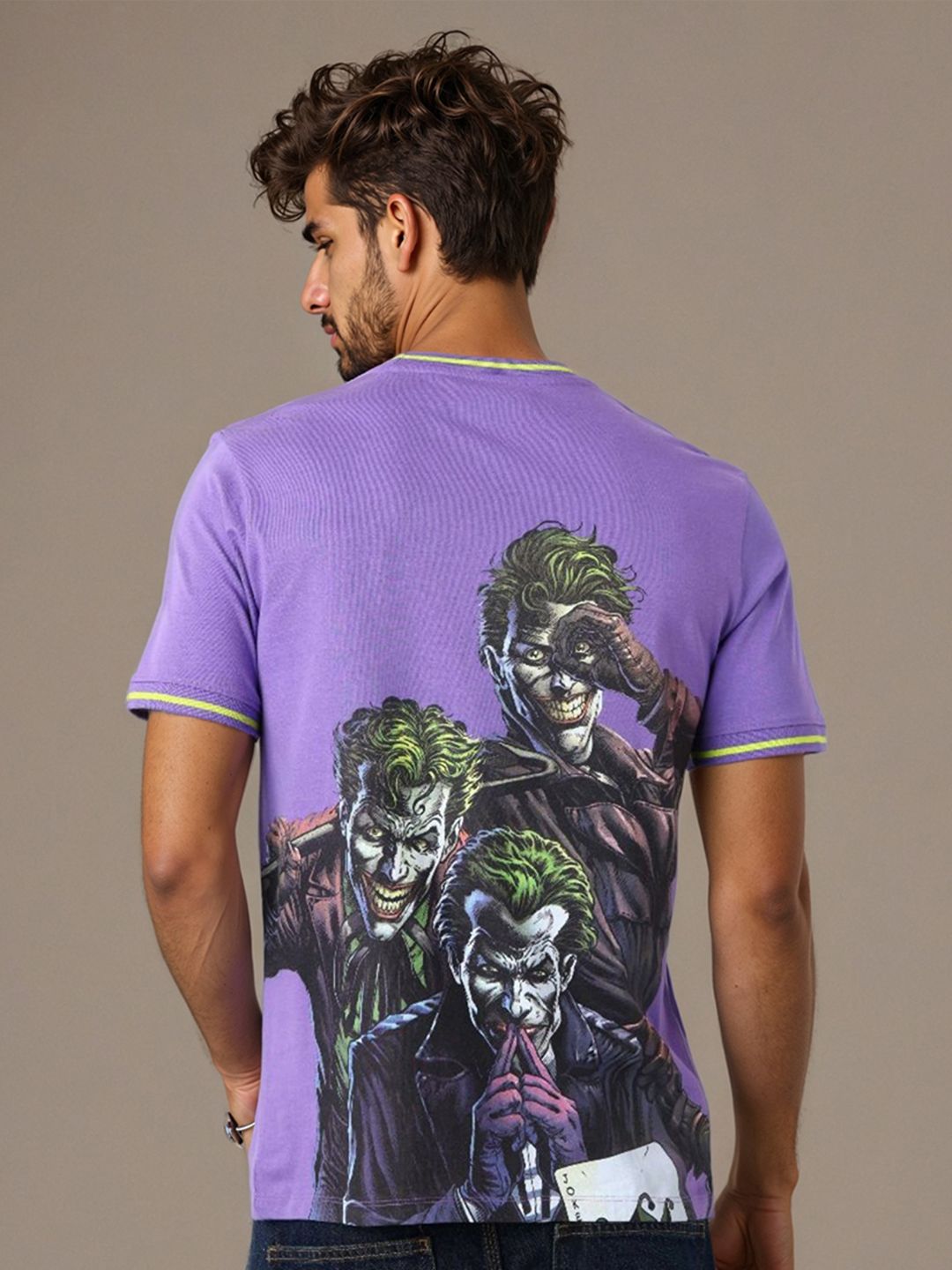 The Indian Garage Co Men Joker Typography Printed Round Neck Cotton Slim Fit T-shirt