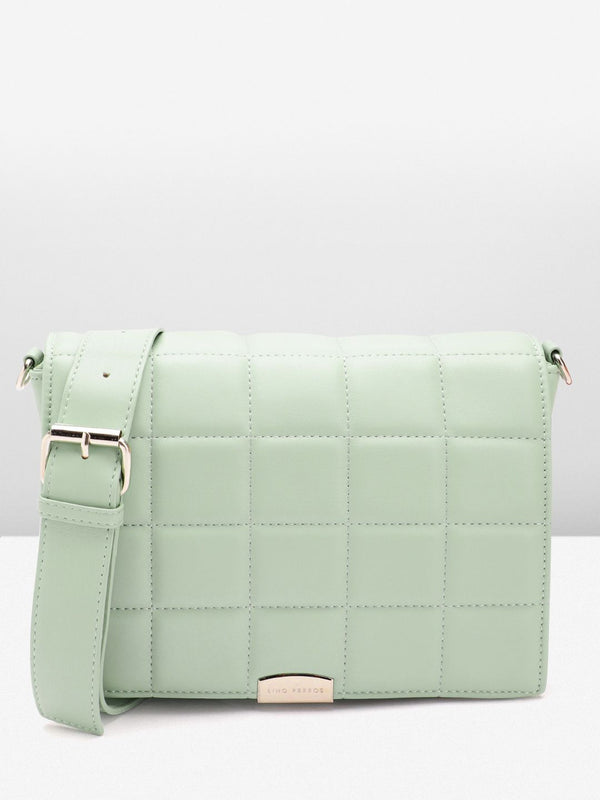 Lino Perros Women Textured Structured Sling Bag with Quilted Detail