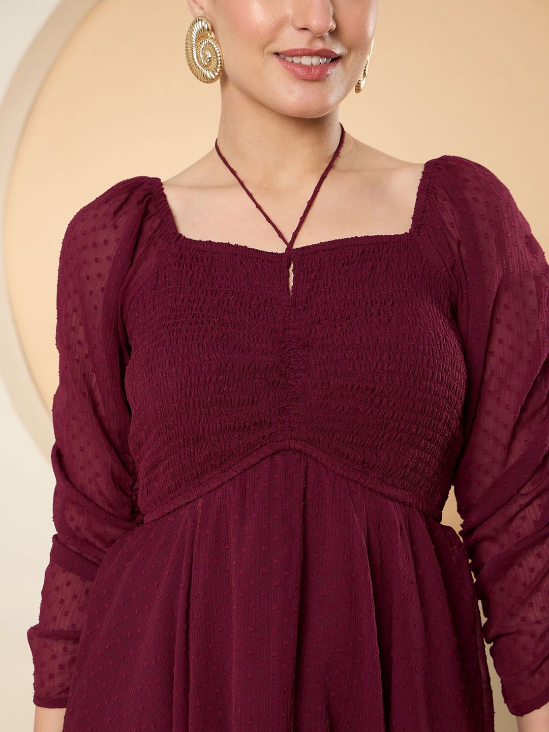 Antheaa Notch Neck Three-Quarter Sleeves Top With Palazzo