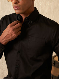 DENNISON Elbow Patch Smart Slim Fit Opaque Formal Shirt