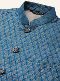 SOJANYA Mandarin Collar Regular Kurta With Churidar & Nehru Jacket