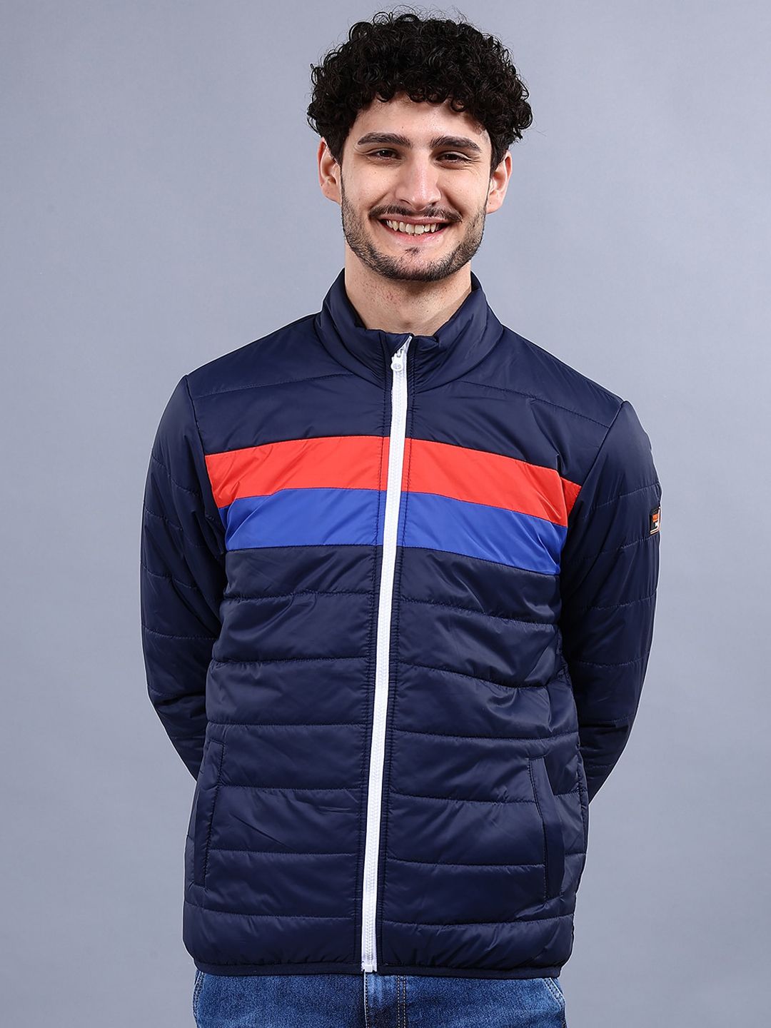 The Indian Garage Co Men Colourblock Regular Fit Puffer Jacket