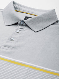 Park Avenue Striped Polo Collar Slim Fit T-shirt