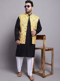 SOJANYA PLUS Kurta Lurus Dengan Piyama & Dengan Jaket Nehru Bercetak