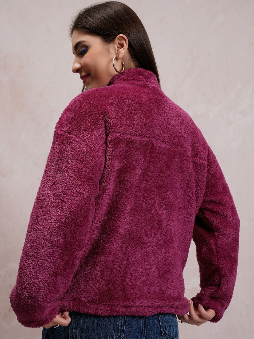 Tokyo Talkies Maroon Oversized Tailored Jacket