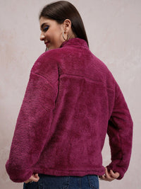 Tokyo Talkies Maroon Oversized Tailored Jacket