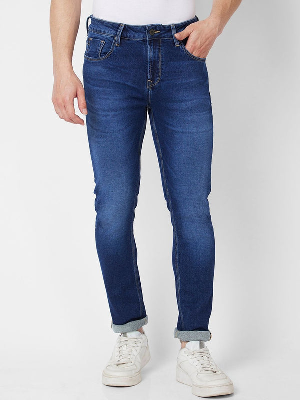 SPYKAR Men Skinny Fit Mid-Rise Heavy Fade Clean Look Stretchable Jeans