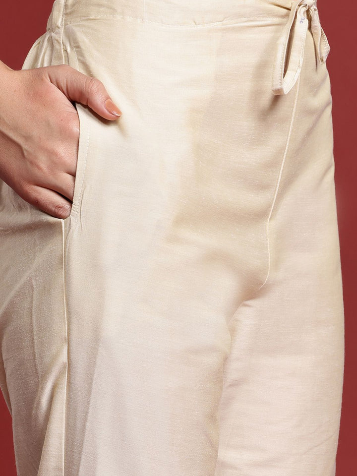 Indo Era Floral Embroidered Thread Work Kurta with Trousers & With Dupatta