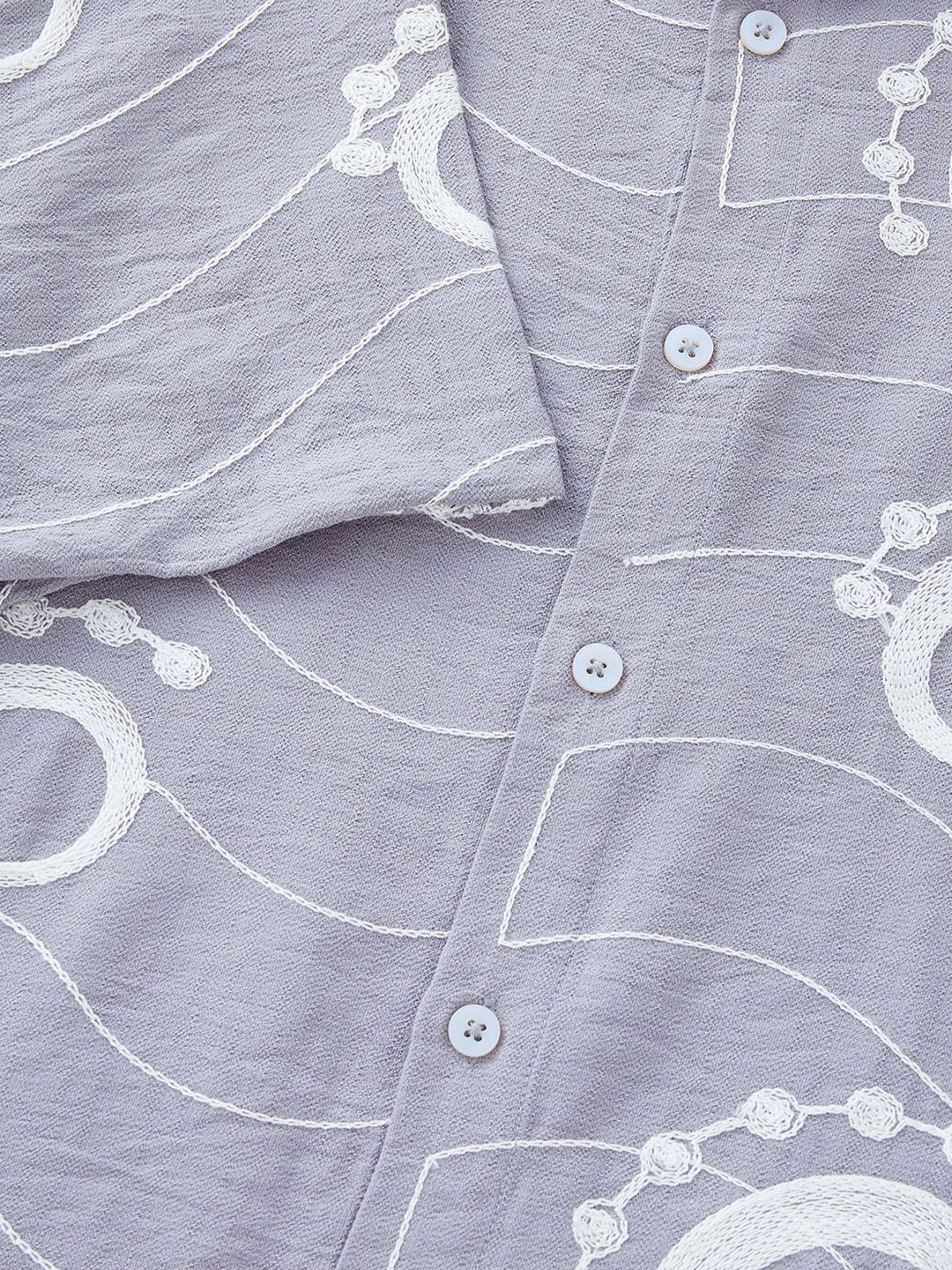 Thomas Scott Men Embroidered Regular Fit Casual Shirt