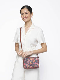 ZOUK Women Multicoloured Ethnic Motifs Printed Structured Sling Bag