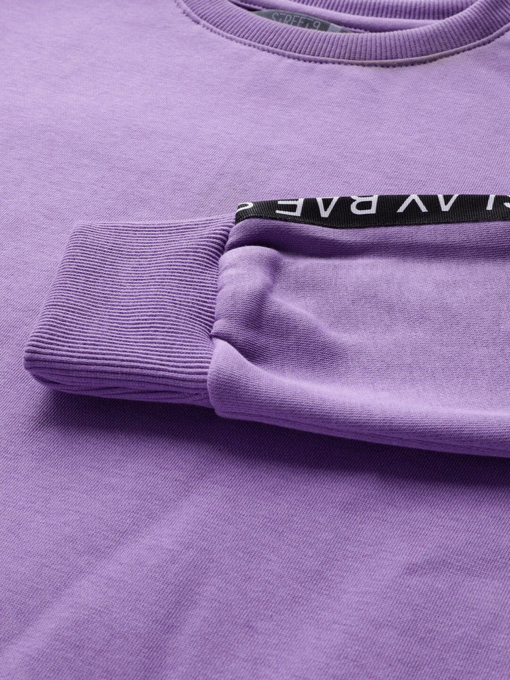 STREET 9 Women Lavender Solid Sweatshirt