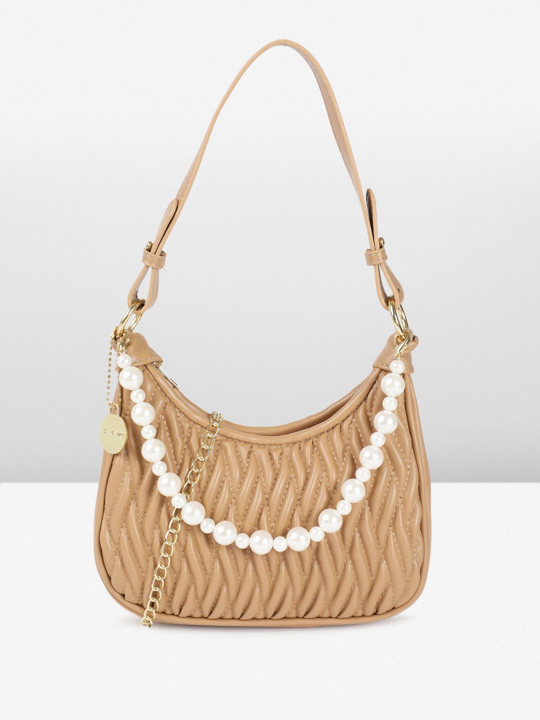 DressBerry Structured Quilted Hobo Bag