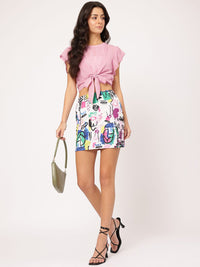 DressBerry Blissful Bows Textured Crop Top