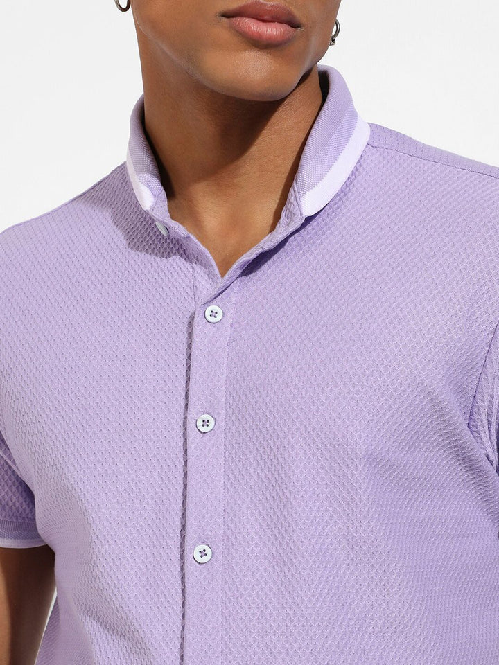 Campus Sutra Textured Classic Opaque Casual Shirt