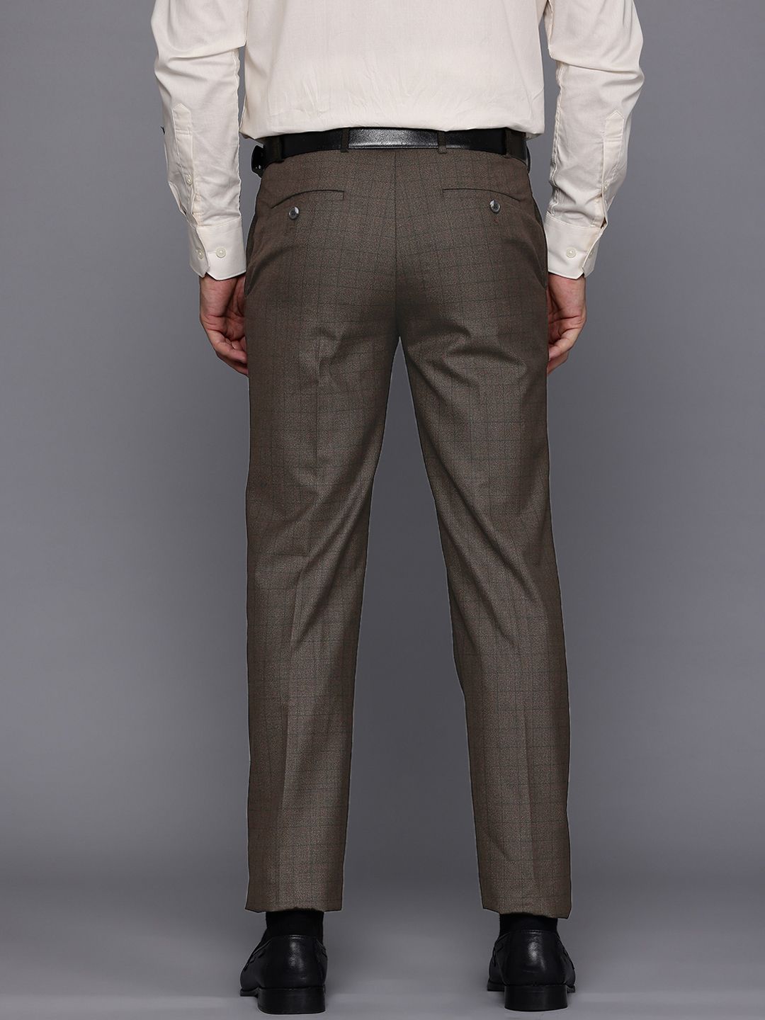 Raymond Men Checked Slim Fit Trousers