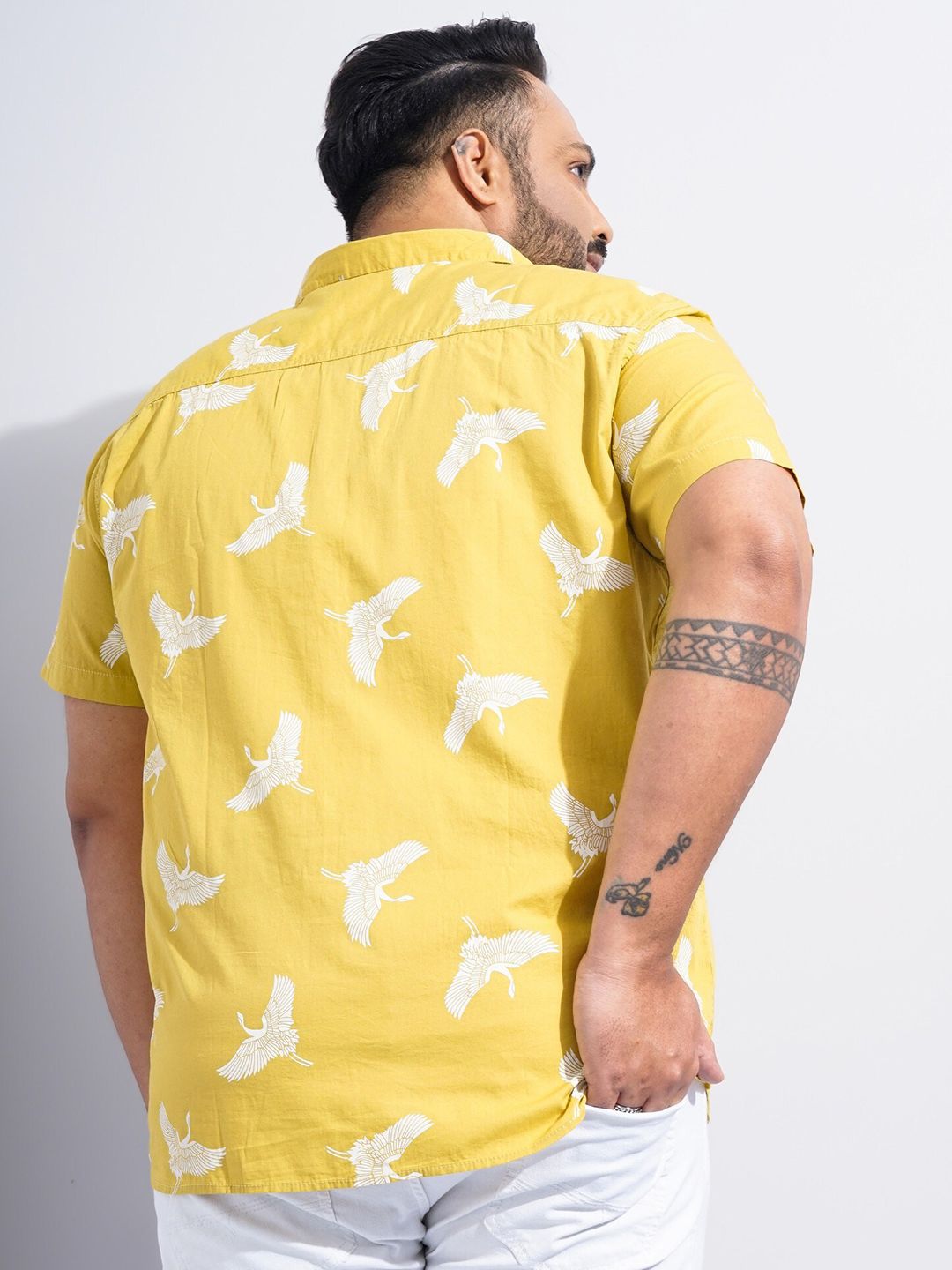 The Indian Garage Co Plus Size Conversational Printed Cotton Casual Shirt