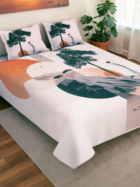 Moda Rapido X KLOTTHE Cadar Katil King 400 TC Berwarna Krim & Hijau dengan 2 Sarung Bantal