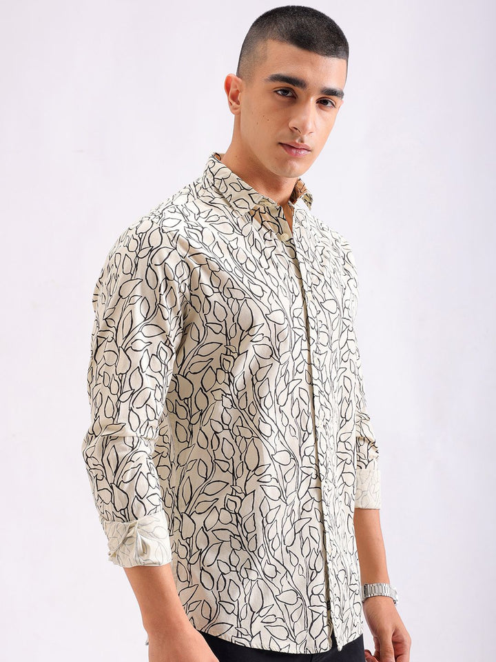 The Indian Garage Co Men Comfort Printed Cotton Casual Shirt