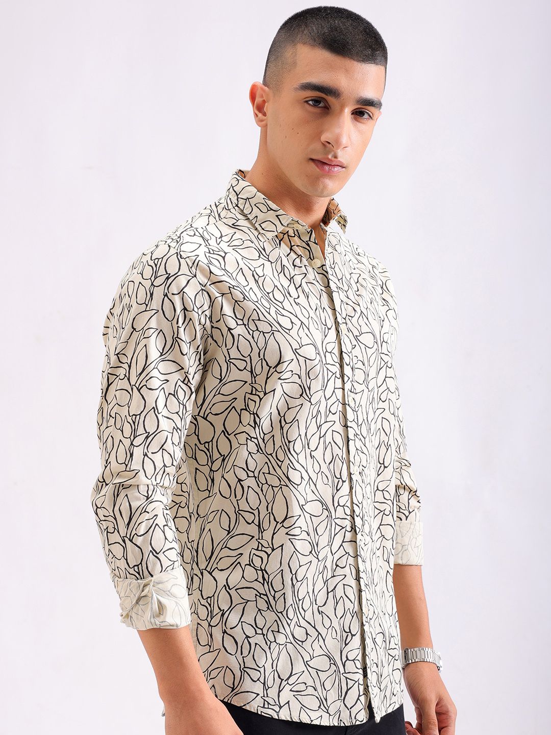 The Indian Garage Co Men Comfort Printed Cotton Casual Shirt