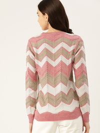 DressBerry Women Chevron Acrylic Pullover