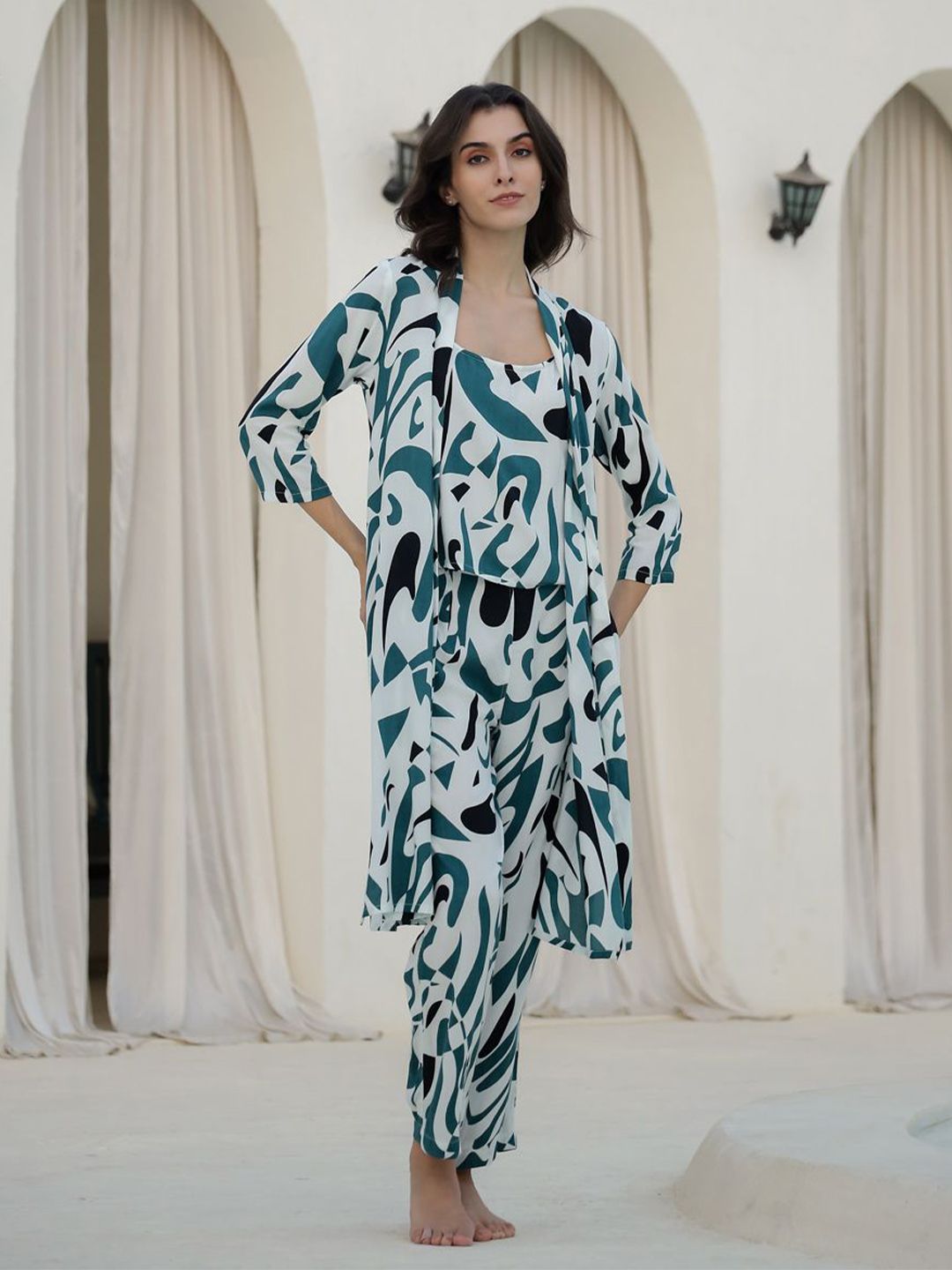 SANSKRUTIHOMES Women Printed Night suit