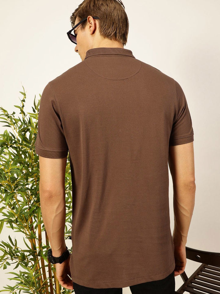 Thomas Scott Men Solid Polo Collar Pure Cotton T-shirt