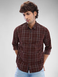 SPYKAR Men Slim Fit Tartan Checks Opaque Checked Casual Shirt